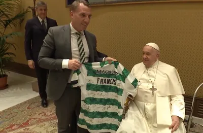 Pope Meets Celtic FC Players and Manager