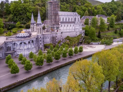 Pilgrims couldn’t visit Lourdes. So a drone photographer took Lourdes to them