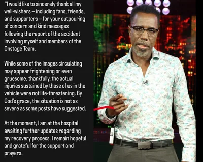 Jamaican TV presenter Winford Williams survives dramatic car crash, praises 'God’s grace' that injuries are not severe