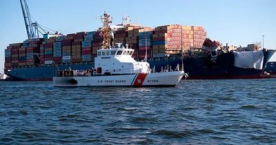 Container Ship Dali Sails For First Time Since Francis Scott Key Bridge Collapse