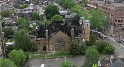 Fire at historic Canadian church investigated as arson amid spike in attacks