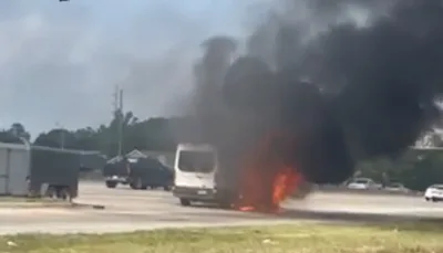Youth group praises God after narrowly escaping fire on church bus