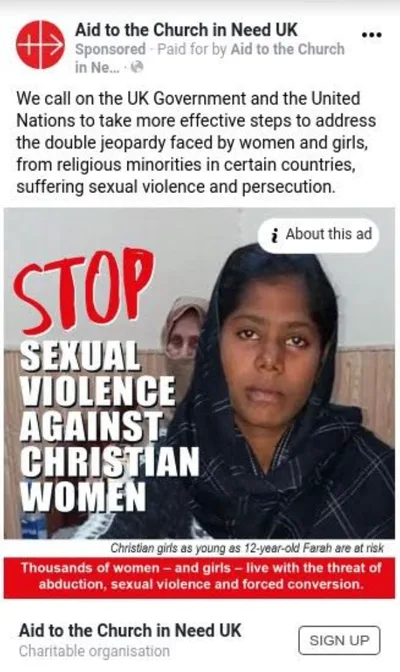 Catholic charity accuses Facebook of censorship after blocking advert