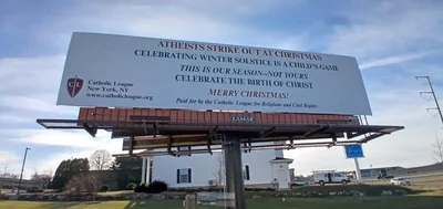 'Atheists strike out at Christmas': Catholic League Unveils New Billboard to Counter FFRF