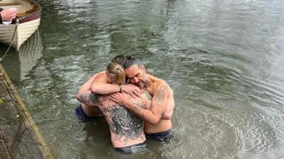 Bear Grylls Assists in Baptism of Russell Brand in River Thames: 'Privilege'