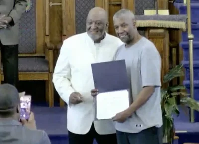 Denzel Washington gets baptized, receives ministry license: 'It took a while, but I'm finally ...