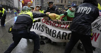 Pro-Palestinian protesters arrested at Macy’s Thanksgiving Day Parade