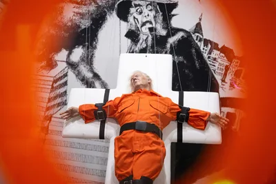 Sculpture of Trump strapped to cross goes on display in Switzerland: 'It's really scary'