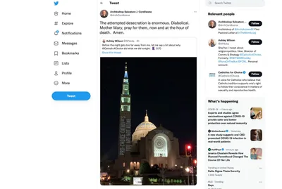 Activist group projects pro-choice messages on Washington basilica on eve of March for Life