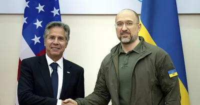U.S. Secretary of State Visits Kyiv as Missile Kills 16 in Eastern Ukraine