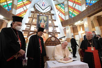 Pope Francis meets Iraqi Catholics in church where 48 died in 2010 terrorist attack