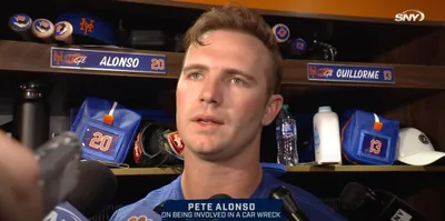 Mets star Pete Alonso 'blessed' to be alive following horrific car crash; wife says it's a 'miracle'