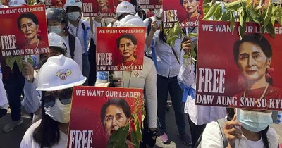 Myanmar’s ousted leader sentenced to four years