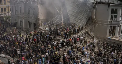 Ukrainian officials say more than 30 killed in Russian missile strike