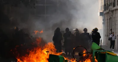 High school protests spark fires, violence across France