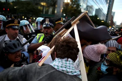 Anti-Israel Activists Clash with Police Near DNC; over 70 Arrested
