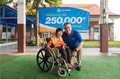 Joni and Friends donates 250,000th wheelchair to Thai girl