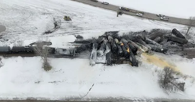 Train Derails and Burns in Minnesota