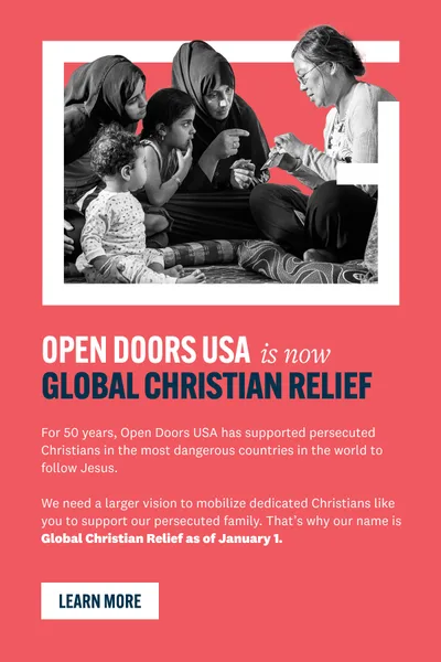 Open Doors US becomes Global Christian Relief
