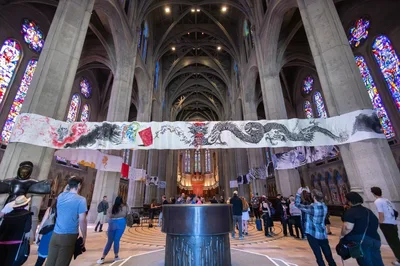 Episcopal Cathedral Displays 500-Foot '2,000 dragons' Artwork in Sanctuary