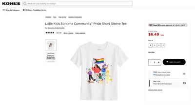 LGBT Gear at Kohl's: 'Little kids' T-Shirt with Transgender Flag, 'proud' Rainbow Baby Bib