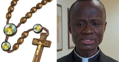 Priest in Ghana recounts escape from car fire, urges devotion to the rosary