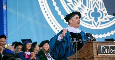 Protestors briefly disrupt Duke commencement speaker Jerry Seinfeld