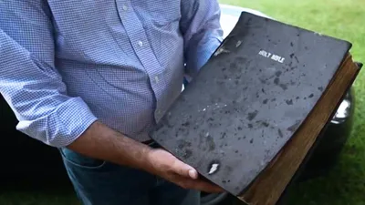‘Nothing…Survived But the Word of God’: 180-Year-Old Bible Miraculously Endures After Inferno Turns Historic Church Into ‘Scene of Complete Devastation’