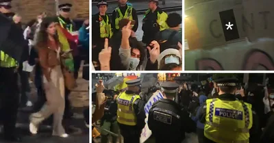 Police Protect Young Female Pro-Life Speaker from Screaming Pro-Abortion Mob in Manchester