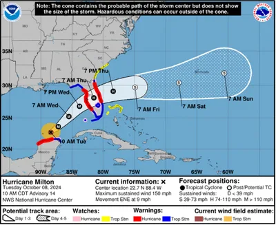 Hurricane Milton to Slam Florida Gulf Coast as Region Reels from Helene