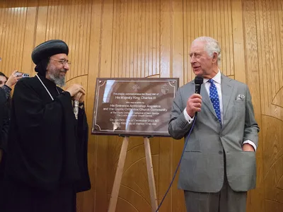 King Visits Coptic Orthodox Centre
