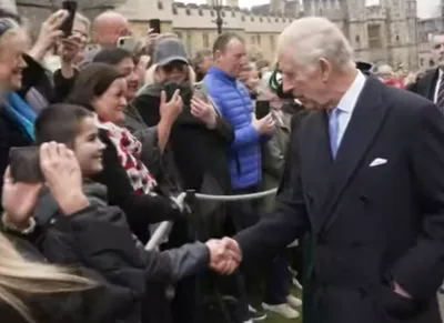 King Attends Easter Church Service