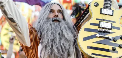 Watch Jars of Clay’s Guitarist Absolutely Shred to Kick Off a Soccer Game While Dressed Up as Moses