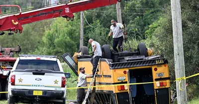 School bus flips in Florida multivehicle crash; Student dies