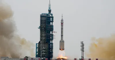 China launches three astronauts to space station