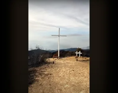Wooden Cross Survives California Wildfire Unscathed, Becomes Symbol of Hope for Christian University
