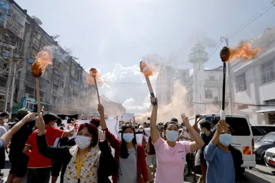 Myanmar citizens stage silent strike on anniversary of coup