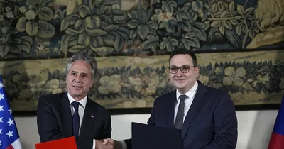 Blinken signs treaty against Russia misinformation during European tour