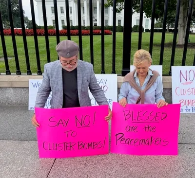 Christian Anti-War Activist Leads Vigil to Protest Biden Sending Cluster Bombs to Ukraine