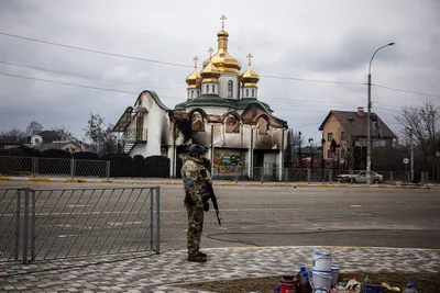 Russian bomb hits entrance to Ukraine Orthodox Christian monastery sheltering refugees