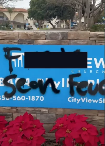 Activists Vandalize Church Hosting Sean Feucht ‘Let Us Worship’ New Year’s Eve Event