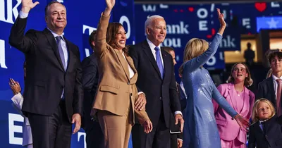 Clinton, Biden pass the baton to Harris