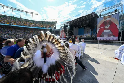 Pope Francis Preaches on Sharing Faith with Love Before 50,000 at Largest Stadium in Canada
