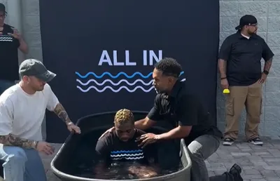 American sprinter Noah Lyles and fiancée Jamaican athlete Junelle Bromfield baptized together in Orlando